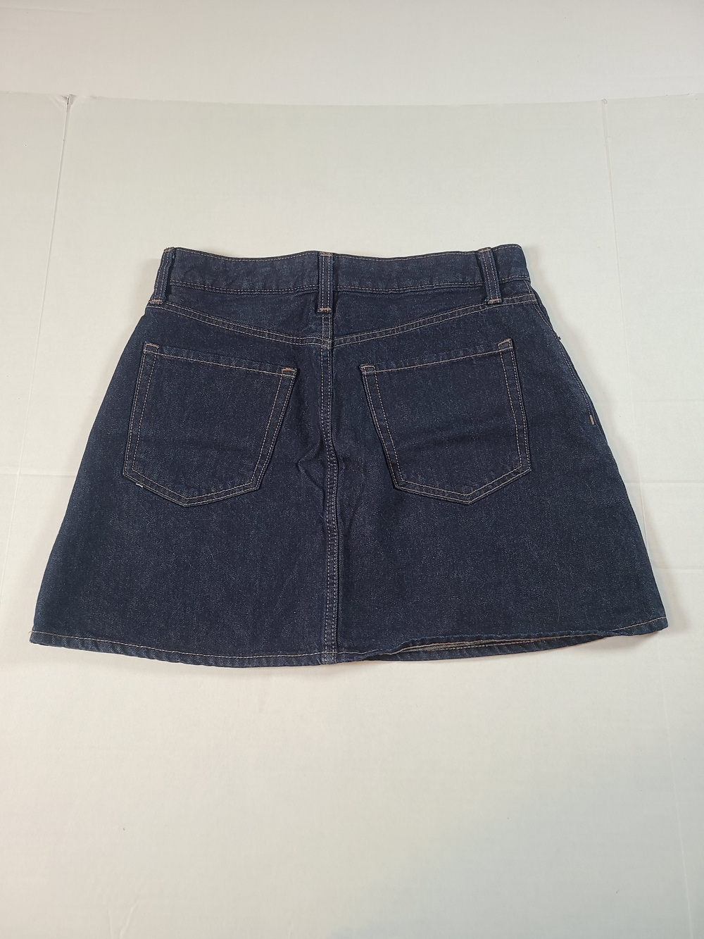 Old Navy Womens 6 Dark Blue Classic Cotton Denim A-Line Mini Skirt High Rise - Picture 3 of 8